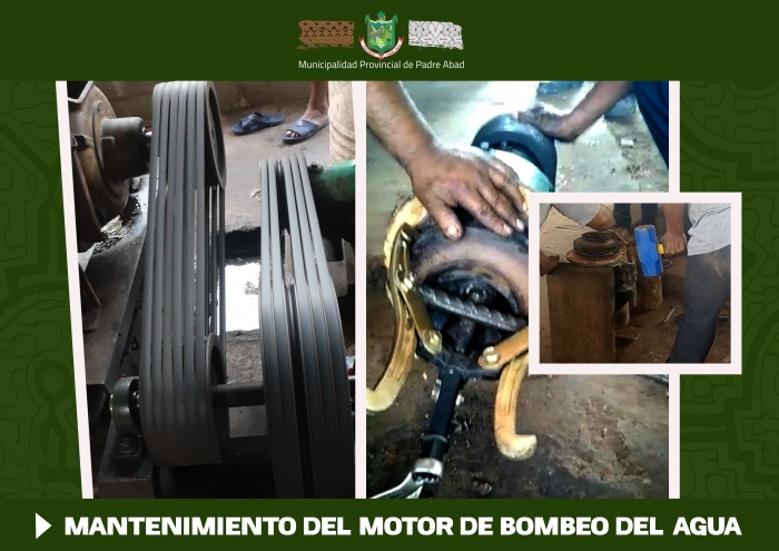 MUNICIPALIDAD VIENE EJECUTANDO MANTENIMIENTO DEL MOTOR DE BOMBEO DE AGUA